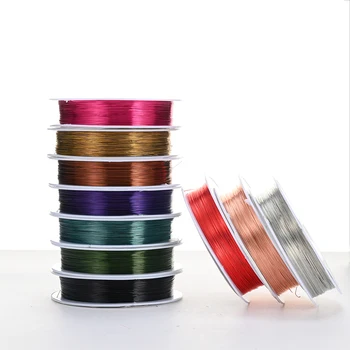 0,2-0,8 мм Разноцветная медная проволока, бусины, шнур для изготовления ювелирных изделий, браслет 