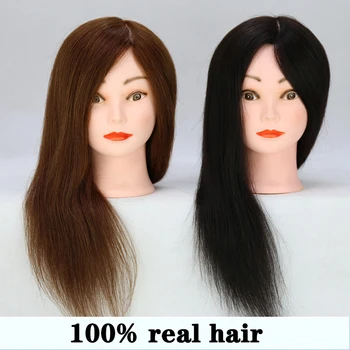 100% Настоящие волосы, парикмахерская, новая парикмахерская головка, голова манекена, форма для стрижки волос, голова манекена для волос, которую можно гладить и красить