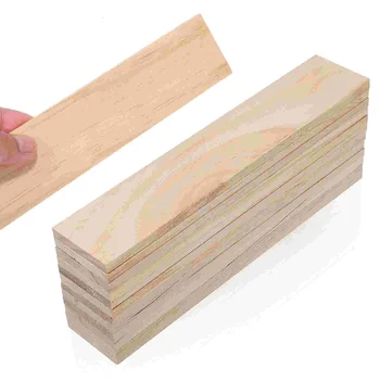12шт Деревянная прямоугольная доска Незаконченные деревянные доски Деревянные планки для ручной росписи