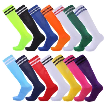 14 цветов, новые спортивные компрессионные носки, разноцветные чулки, мужские, женские, женские, велосипедные, хоккейные, для йоги, полосатые носки до колена
