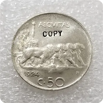 1924,1928 Италия копия монеты 50 Чентезими памятные монеты-реплики монет, медали, монеты для коллекционирования