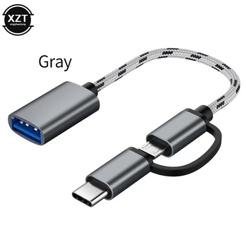 2 в 1 Кабель-адаптер USB 3.0 OTG для Samsung от USB 3.0 до Micro USB Type C Адаптер синхронизации данных для Huawei для MacBook Type-C OTG