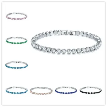 2024 Роскошные модные украшения, 8-цветной круглый браслет, женский трансграничный браслет-оберег, кристаллы от Swarovskis для женщин