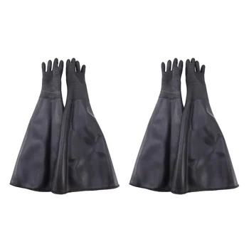 4X Резиновые черные перчатки для пескоструйной обработки в полоску, перчатки для абразивной пескоструйной обработки для шкафа для пескоструйной обработки 65x30 см
