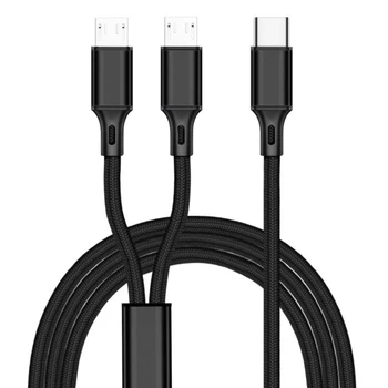 50/120 см Кабель USB Type-C, 1-2 кабеля для зарядки от Type-C до Micro USB для автомобиля