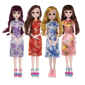 60 см Куклы Чонсам Одежда в китайском стиле для 1/3 куклы BJD Элегантное Вечернее платье Старинный костюм Аксессуары для кукол Игрушки