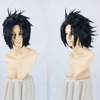 Final Fantasy FF7 Зак Фейр Короткие черные зализанные назад термостойкие волосы, косплей костюм Парик + Бесплатная шапочка для парика