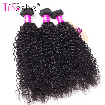 Tinashe Hair Бразильские Волосы Плетение Пучков Remy Человеческие волосы 3 Пучка Предложения 8-28-Дюймовые Натуральные Цветные Пучки вьющихся волос