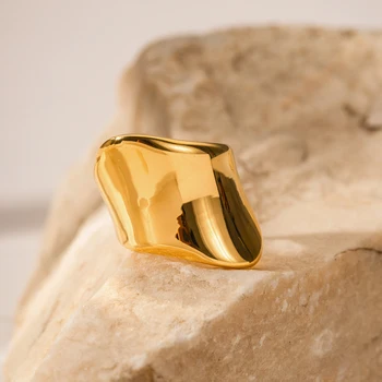 Uworld, защищенное от ржавчины кольцо из нержавеющей стали, Стильное минималистичное металлическое изделие, водонепроницаемые украшения для женщин Gif