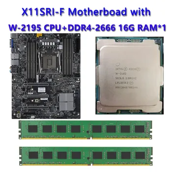 X11SRA-F ДЛЯ материнской платы Supermciro Intel C422 ATX + процессор W-2195 18C/36T LGA2066 CPU + 4шт оперативной памяти DRR4 16G 2666 МГц ECC Ram