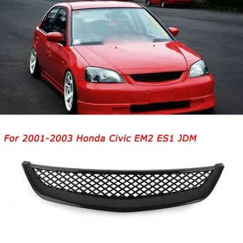 Автомобильная Глянцевая Черная Сетка ABS Решетка Переднего Капота Гриль для Honda Civic JDM Type R 2001-2003