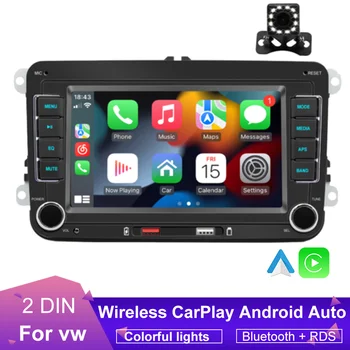 Автомобильное радио 7 Дюймов Автоматическое Радио Беспроводной CarPlay Android Auto Для VW/Passat/Touran/Caddy/Jetta 2din Автомобильный Мультимедийный плеер Bluetooth