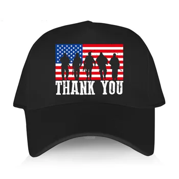 Бейсболки регулируемая высококачественная шляпа Унисекс, Черные шляпы Ветеранов 4 Июля, Спасибо, Хлопковая хлопковая кепка с американским флагом