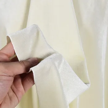 Белоснежная корейская бархатная ткань с эластичным золотистым бархатом со всех сторон, компактная односторонняя бархатная ткань для платья высокой четкости