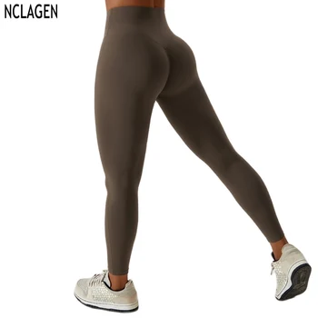 Брюки для йоги с подтяжкой бедер NCLAGEN, женские облегающие брюки для фитнеса с высокой талией, спортивные леггинсы для бега на открытом воздухе, дышащие для тренировок