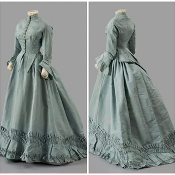 Викторианское дневное платье 1860-х годов, бальное платье герцогини Эдвардианской эпохи, маскарадные платья в стиле средневековой Гражданской войны, ретро-костюм для прогулок