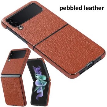 Галечный Кожаный Чехол Для Samsung Galaxy Z Flip4 Flip3 Flip 4 3 Luxury Deluxe Business Fold Cover