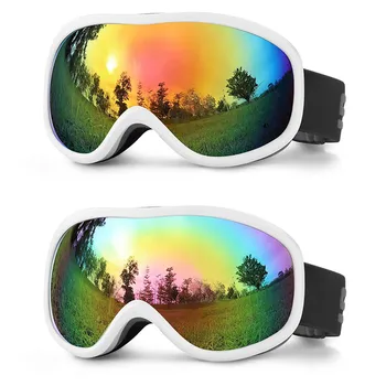 Двухслойные лыжные очки с защитой от запотевания, лыжные очки с большим полем зрения, уличные снежные очки для взрослых