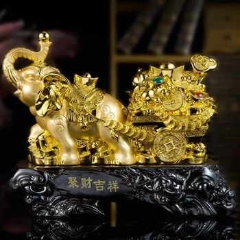 Декоративные Принадлежности Для Домашнего Офиса Fengshui Dorado Elefantes De La Buena Suerte Золотой Орнамент В Виде Слона На Удачу