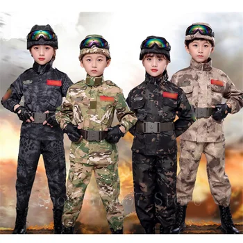 Детские военно-тактические униформы Outdoor Combat CP Камуфляжный армейский костюм Детская безопасность Airsoft Militar Тренировочный комплект одежды