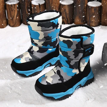 Детские зимние ботинки, обувь для девочек, теплая противоскользящая зимняя обувь, легкие зимние ботинки, водонепроницаемые ботинки для мальчиков и девочек, катание на лыжах на открытом воздухе