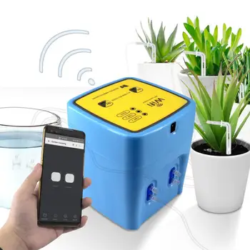 Интеллектуальное устройство для полива с Wi-Fi, автоматическая система капельного орошения с двойным насосом, дистанционное управление приложением для садовых растений и цветов