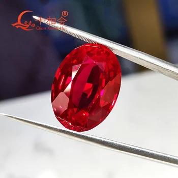 Искусственный голубиная кровь овальной формы красный рубин таиландской огранки прозрачный драгоценный камень корунд для изготовления ювелирных изделий
