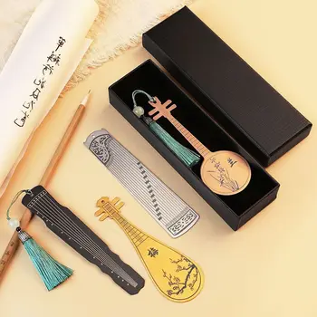 Классические инструменты в китайском стиле, металлическая закладка для книги, подарочные канцелярские принадлежности для студентов, разметка по страницам, принадлежности для чтения