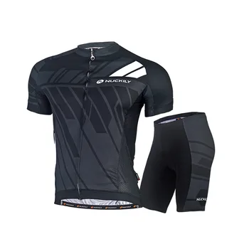 Комплект из джерси для велоспорта, мужские велосипедные шорты с антивибрационной подушкой, летний дышащий велосипедный костюм с защитой от ультрафиолета с коротким рукавом.