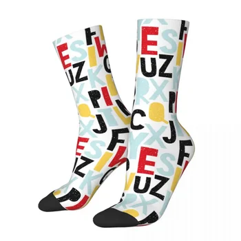Красочные милые носки для скейтборда с алфавитом, надписями граффити, полиэстеровые носки средней длины для унисекс