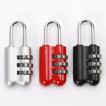 Мини-3-значный номер из алюминиевого сплава, пароль, кодовый замок, комбинация замков, Накладной замок с возможностью сброса для двери дорожной сумки