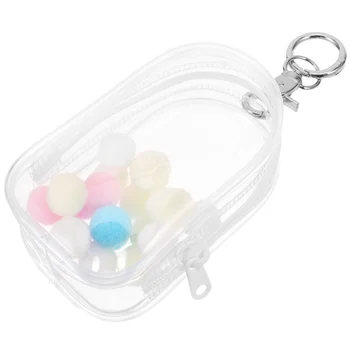 Мини-сумка для хранения с брелком для ключей прозрачная витрина брелок для ключей мини-фигурка сумка