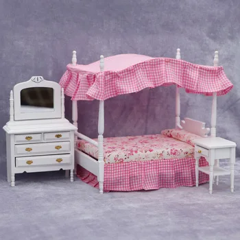 Миниатюрный кукольный домик в масштабе 1: 12 Мебель для спальни, Мини-комод, Прикроватный столик, набор для OB11, Аксессуары для кукольного дома, Игрушка