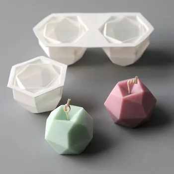 Многосторонняя форма для свечей, геометрический ромб, форма для выпечки шоколадного мусса, силиконовые формы для шлифования