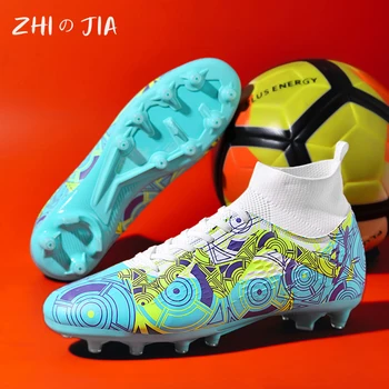 Молодежная и взрослая Футбольная обувь TF /AG Для профессиональных тренировок на открытом воздухе, футбольные бутсы, Нескользящие легкие кроссовки, Модная обувь