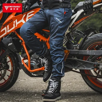 Мотоциклетные брюки, мото защита, джинсы для мотокросса Rodilleras Moto Jeans, Мужские мотоциклетные брюки для мотокросса, дышащие