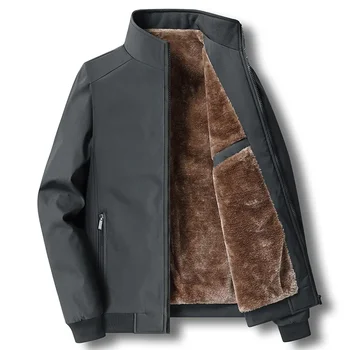 Мужская Куртка Masculina Плюс Размер Мужская Теплая Плюс Бархатная Зимняя Мужская Парка С Меховой Подкладкой, Утепленная Куртка, Мужское Повседневное Пальто, Пальто