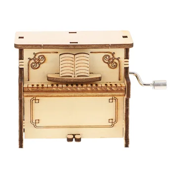 Музыкальная шкатулка для фортепиано Книжные пазлы для детей Конструкторы для взрослых Механические коробки для девочек 3D модель из дерева