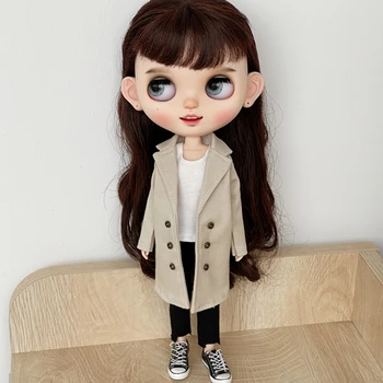 Новая одежда для куклы Blyth с длинным рукавом, крутое винное пальто для Барби, ob24, Azone, Blyth Pant, Аксессуары для кукольной одежды 1/6