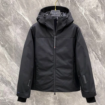 Новое высококачественное классическое простое пуховое пальто, осенне-зимняя модная мужская лыжная ветрозащитная ламинированная пуховая куртка