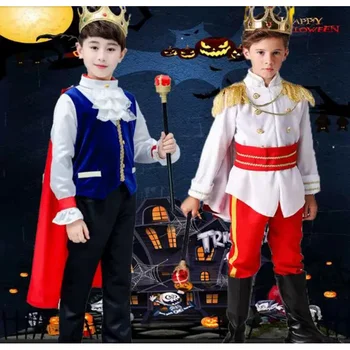Новое детское нарядное платье принцессы для принца короля на Хэллоуин, карнавальный костюм для косплея для мальчиков, подарок на день рождения, детское платье для выступления на сцене