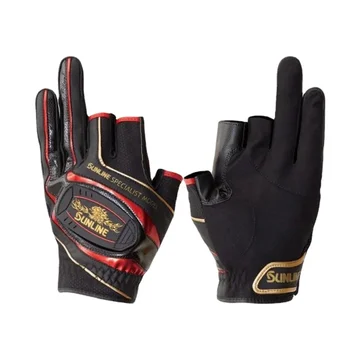 Новые рыболовные перчатки SUNLINE, мужские перчатки из натуральной кожи с тремя пальцами, прочные и удобные перчатки SUG-514