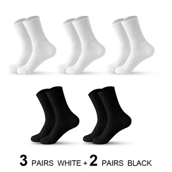 Новые Черные Мужские Хлопчатобумажные Носки, Белые Носки, Мужские Мягкие Дышащие Спортивные Длинные Носки, Лето-Зима, Мужские Носки, Большие Размеры 38-45