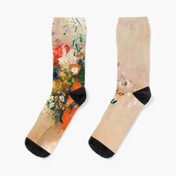Носки Odilon Redon, Vase of Flowers, роскошные носки, рождественские дизайнерские мужские носки, женские