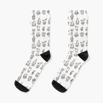 Петушиные РАСТЕНИЯ, носки CACTUS BW, рождественские носки, носки в стиле хип-хоп, женские и мужские носки
