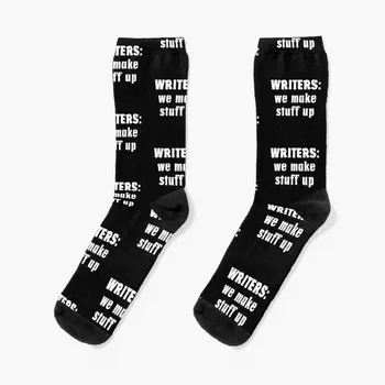 Писатели придумывают - Забавный подарок для авторов - Белые текстовые носки, футбольные чулки, роскошные мужские носки, Женские
