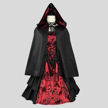 Плащ для косплея на Хэллоуин, ролевой костюм вампира, придворные волшебники, готические длинные халаты с капюшоном для женщин, одежда большого размера