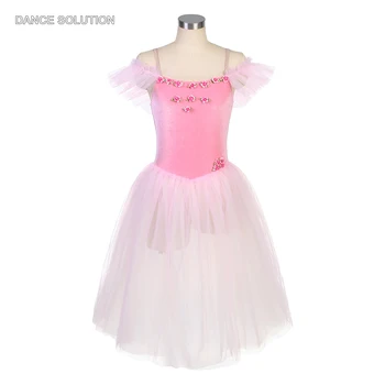 Профессиональное балетное платье с открытыми плечами для взрослых и детей, длинная романтическая балетная юбка-пачка, сценические костюмы для девочек 18582