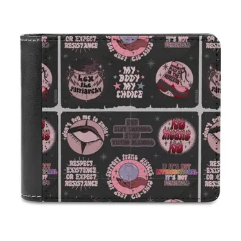 Ретро Темный феминистский плакат Модный кошелек для кредитных карт Кожаные кошельки Персонализированные кошельки для мужчин и женщин Феминистский феминизм