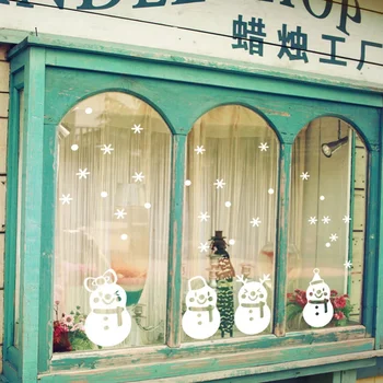 Рождественские наклейки на стены витрины магазина, Наклейка со Снежным шаром, рождественские наклейки для детской комнаты, наклейки для дома, украшения, Новогодние обои